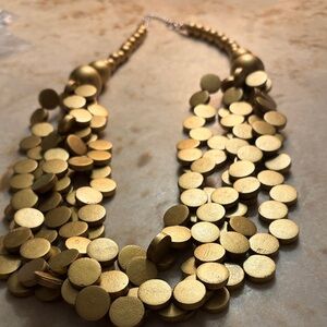 Elegant GoldWood Disc Necklace New